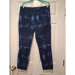 Lauren Ralph Lauren Women's Skinny Slim Fit Tie-Dye Blue Jeans, 12